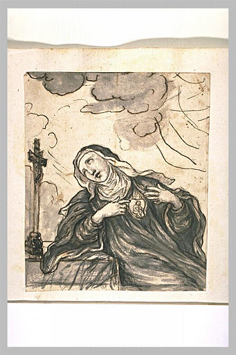 Sainte au coeur enflammé avec l'Enfant : sainte Gertrude la Grande