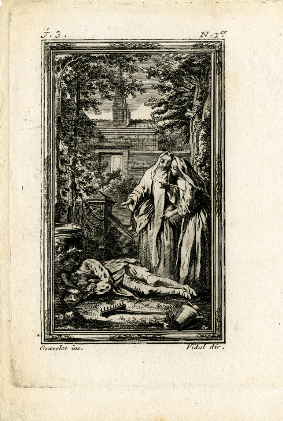Deux_nonnes_trouvent_homme_dans_jardin__Gravelot